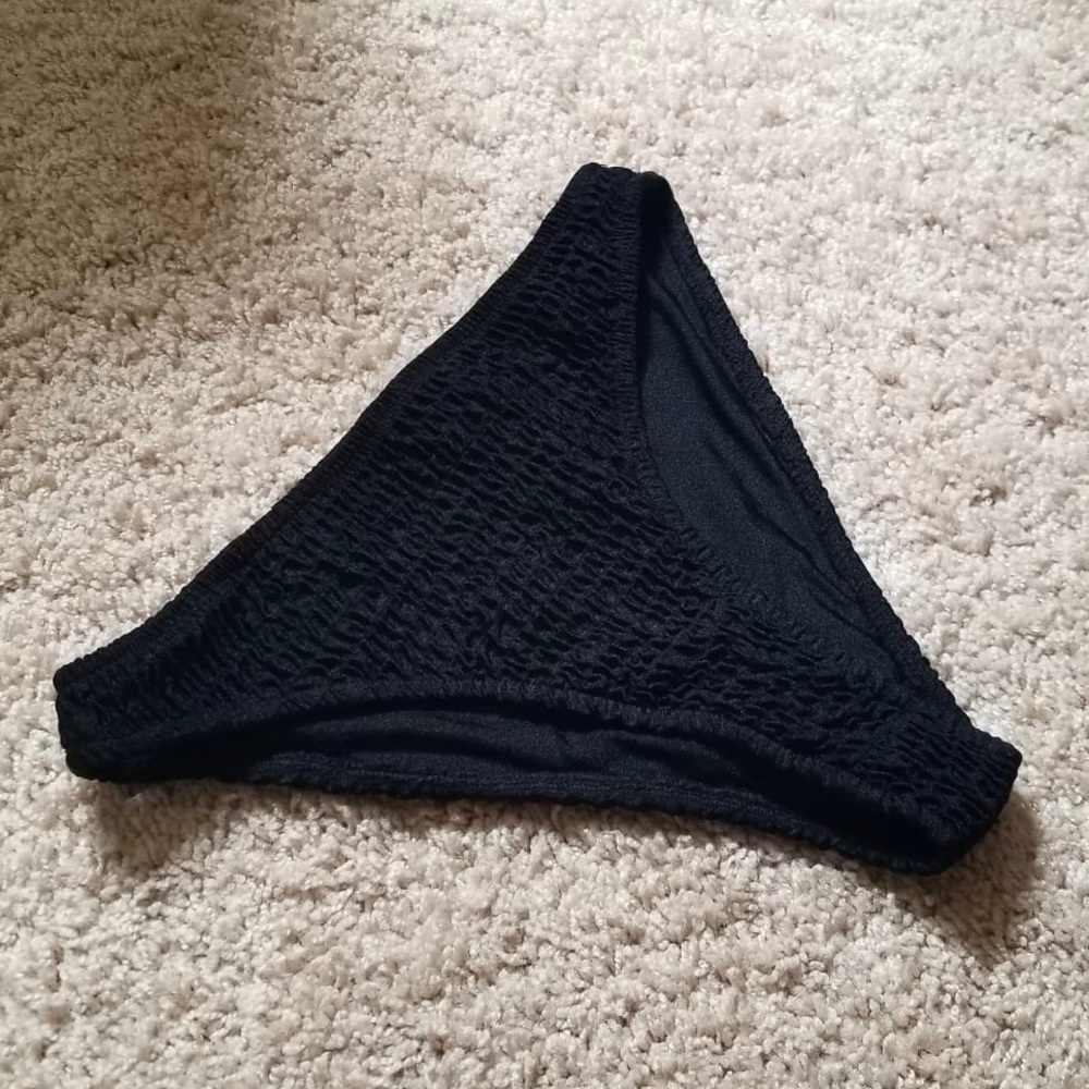 Anthropologie high waisted black bikini bottoms